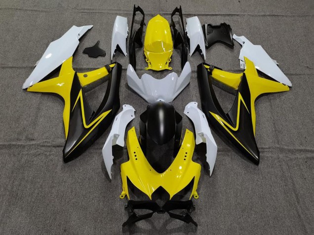 Glänzendes Gelb & Weiß 2008-2010 Suzuki GSXR 600-750 Motorrad Verkleidungen Glänzendes Gelb & Weiß 2008-2010 Suzuki GSXR 600-750 Motorrad Verkleidungen