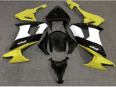 Glänzendes Gelb Schwarz & Weiß 2008-2010 Kawasaki ZX10R Motorrad Verkleidungen