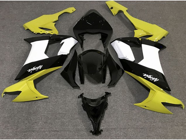 Glänzendes Gelb Schwarz & Weiß 2008-2010 Kawasaki ZX10R Motorrad Verkleidungen Glänzendes Gelb Schwarz & Weiß 2008-2010 Kawasaki ZX10R Motorrad Verkleidungen