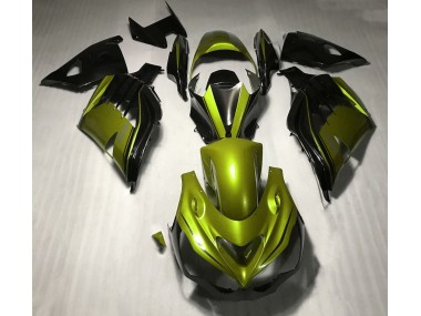 Glänzendes Gelb & Schwarz 2012-2021 Kawasaki ZX14R Motorrad Verkleidungen