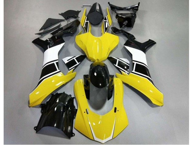 Glänzendes Gelb Weiß & Schwarz 2015-2019 Yamaha R1 Motorrad Verkleidungen Glänzendes Gelb Weiß & Schwarz 2015-2019 Yamaha R1 Motorrad Verkleidungen