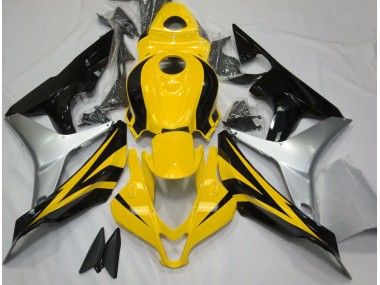 Glänzendes Gelb Silber & Schwarz 2007-2008 Honda CBR600RR Motorrad Verkleidungen