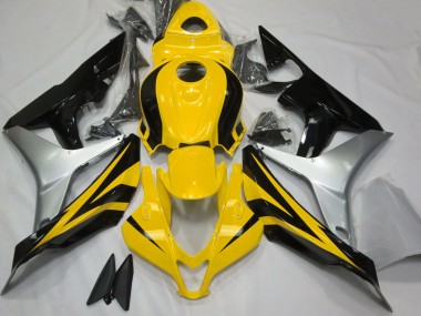 Glänzendes Gelb Silber & Schwarz 2007-2008 Honda CBR600RR Motorrad Verkleidungen