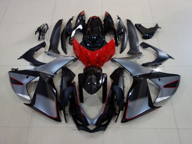 Glänzendes Grau/Schwarz Mit Rot 2011-2024 Suzuki GSXR 600-750 Motorrad Verkleidungen Glänzendes Grau/Schwarz Mit Rot 2011-2024 Suzuki GSXR 600-750 Motorrad Verkleidungen