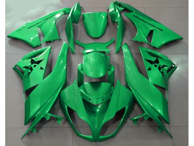 Glänzendes Grün & Benutzerdefinierte Logos 2009-2012 Kawasaki ZX6R Motorrad Verkleidungen Glänzendes Grün & Benutzerdefinierte Logos 2009-2012 Kawasaki ZX6R Motorrad Verkleidungen