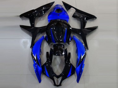 Glänzendes Schwarz & Blau 2007-2008 Honda CBR600RR Motorrad Verkleidungen