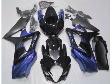 Glänzendes Schwarz & Blau 2007-2008 Suzuki GSXR 1000 Motorrad Verkleidungen