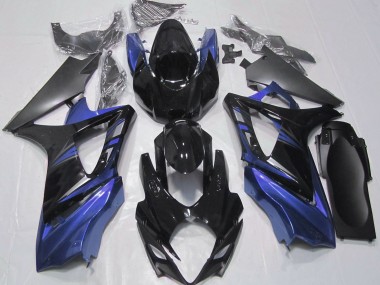 Glänzendes Schwarz & Blau 2007-2008 Suzuki GSXR 1000 Motorrad Verkleidungen