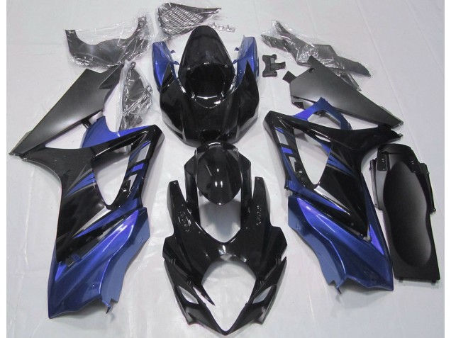 Glänzendes Schwarz & Blau 2007-2008 Suzuki GSXR 1000 Motorrad Verkleidungen Glänzendes Schwarz & Blau 2007-2008 Suzuki GSXR 1000 Motorrad Verkleidungen
