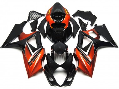 Glänzendes Schwarz & Bronzegold 2007-2008 Suzuki GSXR 1000 Motorrad Verkleidungen