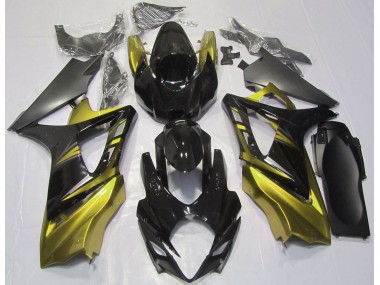Glänzendes Schwarz & Gelb 2007-2008 Suzuki GSXR 1000 Motorrad Verkleidungen