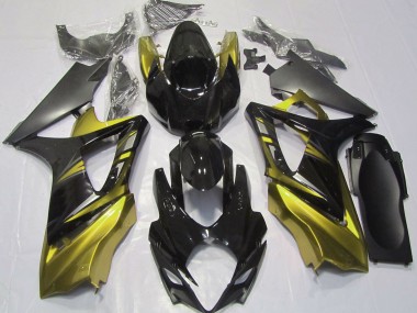 Glänzendes Schwarz & Gelb 2007-2008 Suzuki GSXR 1000 Motorrad Verkleidungen