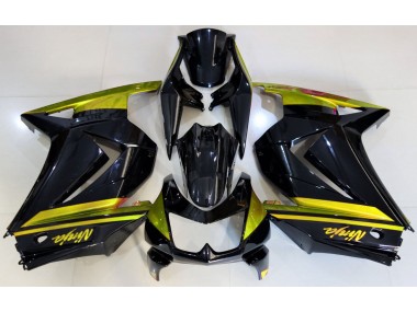 Glänzendes Schwarz & Gelb 2008-2012 Kawasaki Ninja 250 Motorrad Verkleidungen