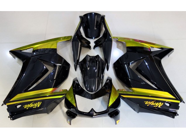Glänzendes Schwarz & Gelb 2008-2012 Kawasaki Ninja 250 Motorrad Verkleidungen