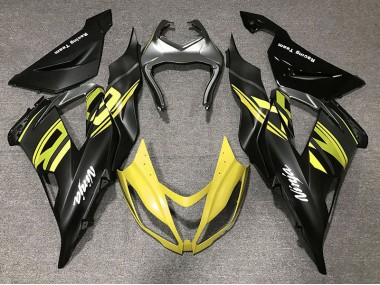 Glänzendes Schwarz & Gelb 2013-2018 Kawasaki ZX6R Motorrad Verkleidungen