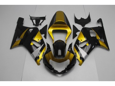 Glänzendes Schwarz & Gold 2001-2003 Suzuki GSXR 600-750 Motorrad Verkleidungen
