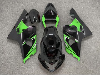 Glänzendes Schwarz & Grün 2004-2005 Suzuki GSXR 600-750 Motorrad Verkleidungen