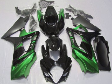 Glänzendes Schwarz & Grün 2007-2008 Suzuki GSXR 1000 Motorrad Verkleidungen