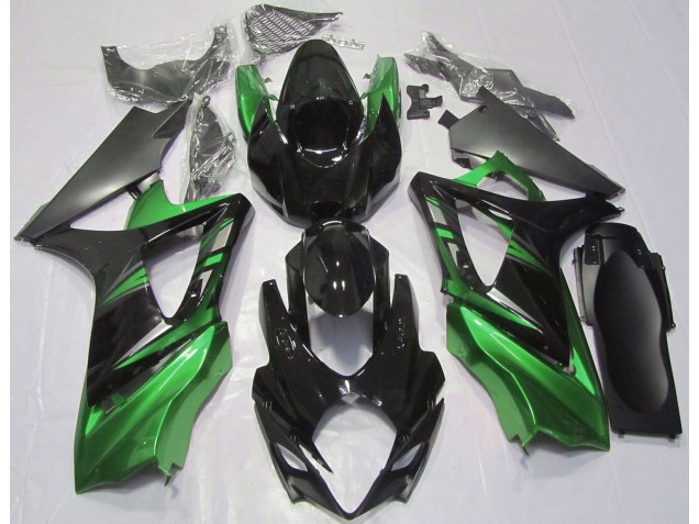 Glänzendes Schwarz & Grün 2007-2008 Suzuki GSXR 1000 Motorrad Verkleidungen Glänzendes Schwarz & Grün 2007-2008 Suzuki GSXR 1000 Motorrad Verkleidungen