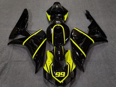Glänzendes Schwarz & Leuchtendes Gelb 2006-2007 Honda CBR1000RR Motorrad Verkleidungen