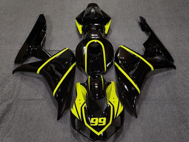 Glänzendes Schwarz & Leuchtendes Gelb 2006-2007 Honda CBR1000RR Motorrad Verkleidungen Glänzendes Schwarz & Leuchtendes Gelb 2006-2007 Honda CBR1000RR Motorrad Verkleidungen