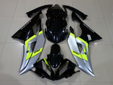 Glänzendes Schwarz & Silber 2008-2016 Yamaha R6 Motorrad Verkleidungen