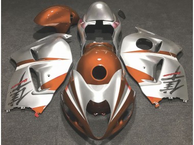 Glanzorange & Silber 1997-2007 Suzuki GSXR 1300 Motorrad Verkleidungen