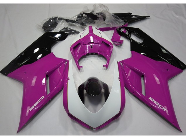 Glanzrosa & Weiß 2007-2014 Ducati 848 1098 1198 Motorrad Verkleidungen Glanzrosa & Weiß 2007-2014 Ducati 848 1098 1198 Motorrad Verkleidungen