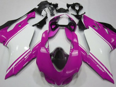 Glanzrosa Weiß & Schwarz 2011-2014 Ducati 1199 Motorrad Verkleidungen