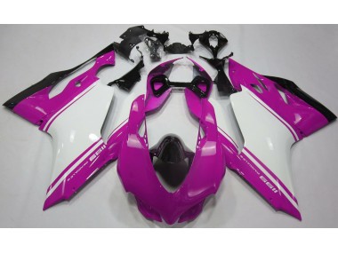 Glanzrosa Weiß & Schwarz 2011-2014 Ducati 1199 Motorrad Verkleidungen
