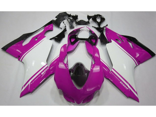 Glanzrosa Weiß & Schwarz 2011-2014 Ducati 1199 Motorrad Verkleidungen Glanzrosa Weiß & Schwarz 2011-2014 Ducati 1199 Motorrad Verkleidungen