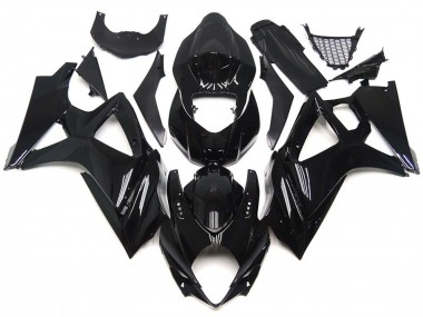 Glattes Schwarz Glänzend Stil 2007-2008 Suzuki GSXR 1000 Motorrad Verkleidungen