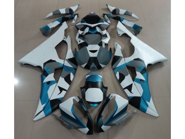 Gletscherblauer Schnee Tarnung 2008-2016 Yamaha R6 Motorrad Verkleidungen