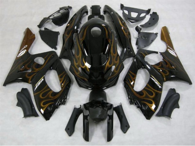 Gold Flamme Glänzend 1998-2007 Yamaha YZF600 Motorrad Verkleidungen Gold Flamme Glänzend 1998-2007 Yamaha YZF600 Motorrad Verkleidungen