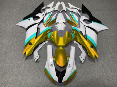Gold & Hellblau Glanz 2017-2021 Yamaha R6 Motorrad Verkleidungen