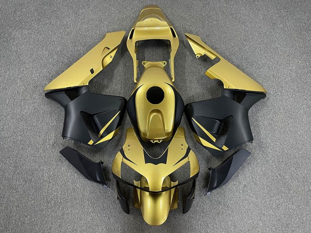 Gold & Matt Schwarz 2003-2004 Honda CBR600RR Motorrad Verkleidungen Gold & Matt Schwarz 2003-2004 Honda CBR600RR Motorrad Verkleidungen