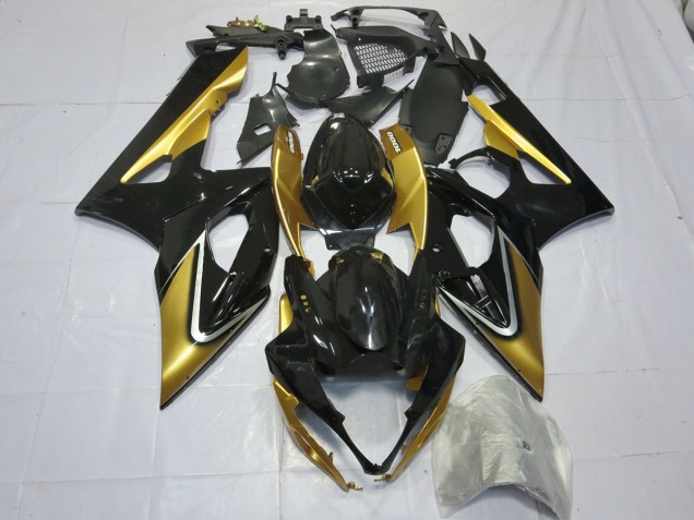 Gold & Schwarz 2005-2006 Suzuki GSXR 1000 Motorrad Verkleidungen Gold & Schwarz 2005-2006 Suzuki GSXR 1000 Motorrad Verkleidungen