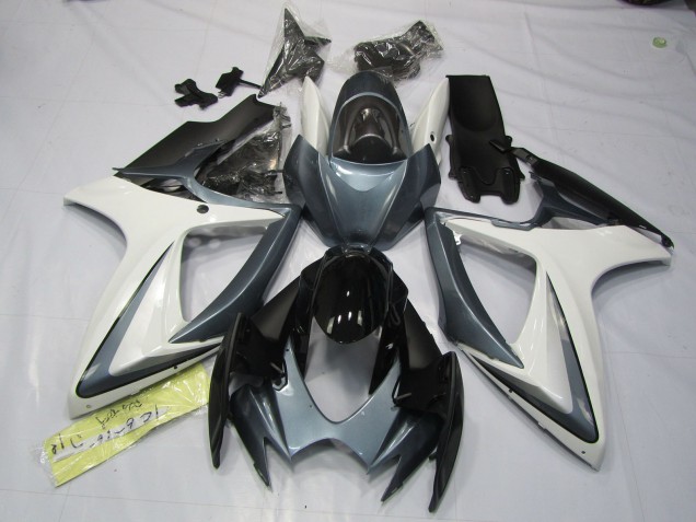 Grau & Weiß 2006-2007 Suzuki GSXR 600-750 Motorrad Verkleidungen Grau & Weiß 2006-2007 Suzuki GSXR 600-750 Motorrad Verkleidungen