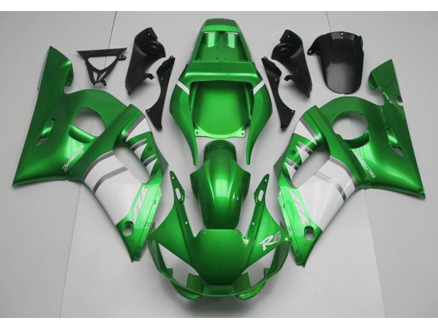 Grün-Weiß 1998-2002 Yamaha R6 Motorrad Verkleidungen Grün-Weiß 1998-2002 Yamaha R6 Motorrad Verkleidungen