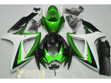 Grün-Weiß 2006-2007 Suzuki GSXR 600-750 Motorrad Verkleidungen
