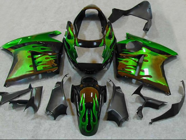 Grün Flamme 1996-2007 Honda CBR1100XX Motorrad Verkleidungen Grün Flamme 1996-2007 Honda CBR1100XX Motorrad Verkleidungen