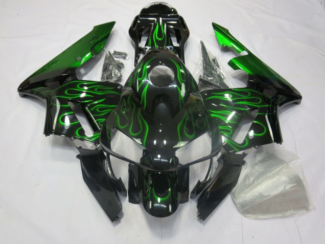 Grün Flamme 2003-2004 Honda CBR600RR Motorrad Verkleidungen Grün Flamme 2003-2004 Honda CBR600RR Motorrad Verkleidungen