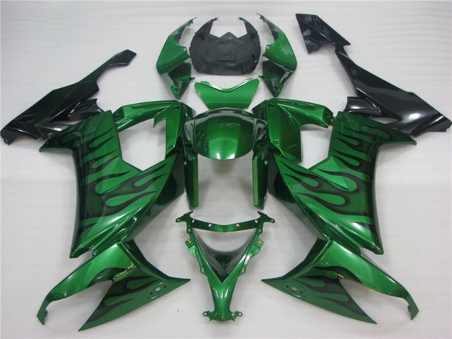 Grün Flamme 2008-2010 Kawasaki ZX10R Motorrad Verkleidungen Grün Flamme 2008-2010 Kawasaki ZX10R Motorrad Verkleidungen