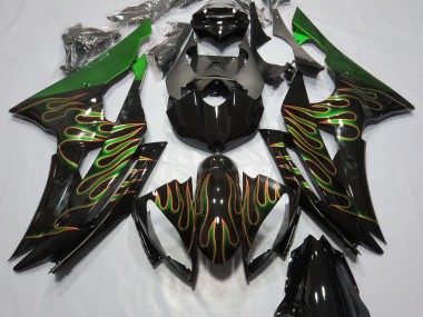 Grün Flamme 2008-2016 Yamaha R6 Motorrad Verkleidungen