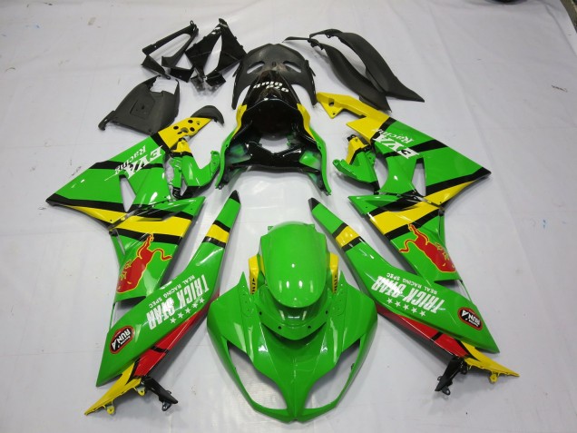 Grün Gelb 2009-2012 Kawasaki ZX6R Motorrad Verkleidungen Grün Gelb 2009-2012 Kawasaki ZX6R Motorrad Verkleidungen