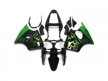 Grün Glänzend Flame Uni 2000-2002 Kawasaki ZX6R Motorrad Verkleidungen