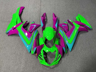 Grün Hellblau & Magenta 2011-2024 Suzuki GSXR 600-750 Motorrad Verkleidungen