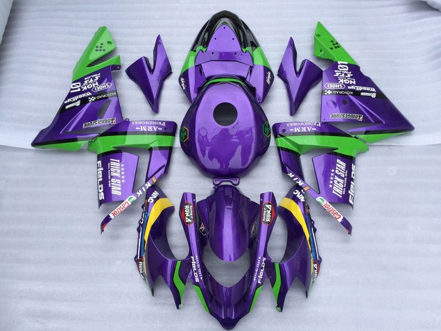 Grün-Lila Trick Star 2004-2005 Kawasaki ZX10R Motorrad Verkleidungen Grün-Lila Trick Star 2004-2005 Kawasaki ZX10R Motorrad Verkleidungen