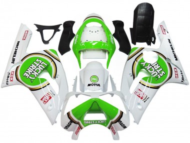 Grün Lucky Strike Glanz 2003-2004 Kawasaki ZX6R Motorrad Verkleidungen