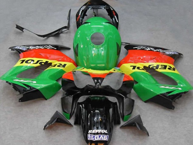 Grün Repsol 2002-2012 Honda VFR800 Motorrad Verkleidungen Grün Repsol 2002-2012 Honda VFR800 Motorrad Verkleidungen